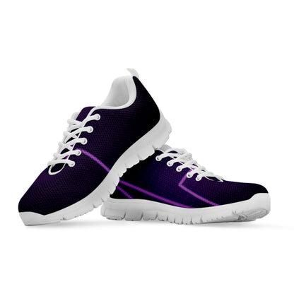 Purple Heartbeat Print White Sneakers