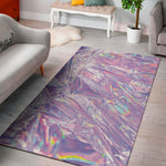 Purple Holographic Print Area Rug