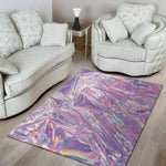 Purple Holographic Print Area Rug