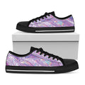 Purple Holographic Print Black Low Top Sneakers
