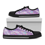 Purple Holographic Print Black Low Top Shoes