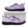 Purple Holographic Print Black Running Shoes