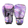 Purple Holographic Print Boxing Gloves