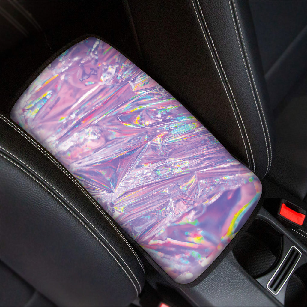 Purple Holographic Print Car Center Console Cover