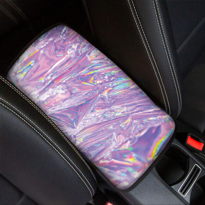 Purple Holographic Print Car Center Console Cover