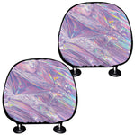 Purple Holographic Print Car Headrest Covers