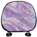 Purple Holographic Print Car Headrest Covers