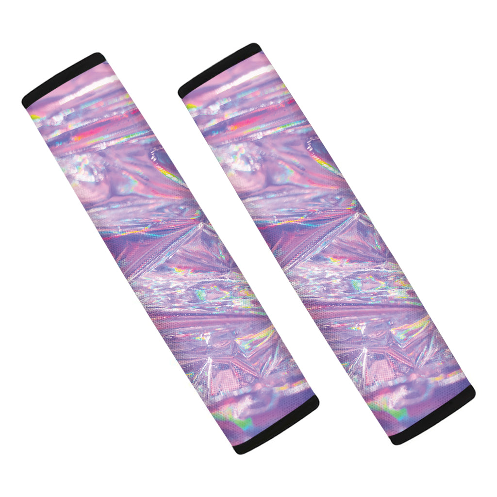 Purple Holographic Print Car Seat Belt Covers