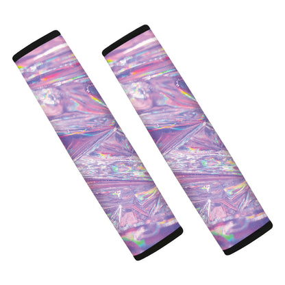 Purple Holographic Print Car Seat Belt Covers