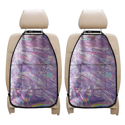 Purple Holographic Print Car Seat Organizers
