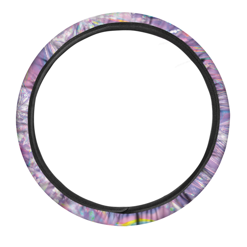 Purple Holographic Print Car Steering Wheel Cover