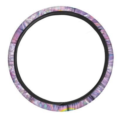 Purple Holographic Print Car Steering Wheel Cover