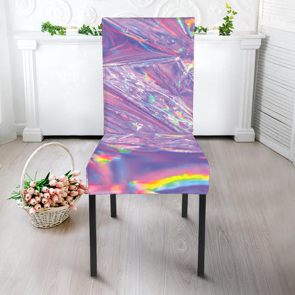Purple Holographic Print Dining Chair Slipcover