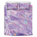Purple Holographic Print Duvet Cover Bedding Set