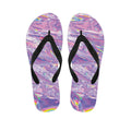 Purple Holographic Print Flip Flops