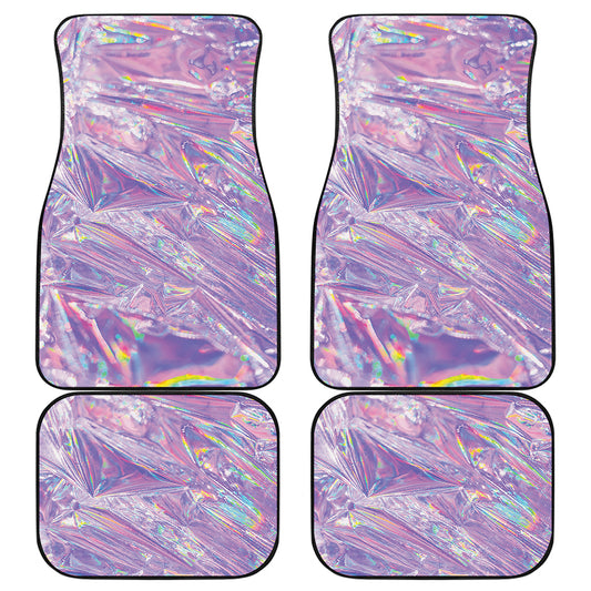 Purple Holographic Print Front and Back Car Floor Mats
