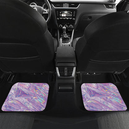 Purple Holographic Print Front and Back Car Floor Mats