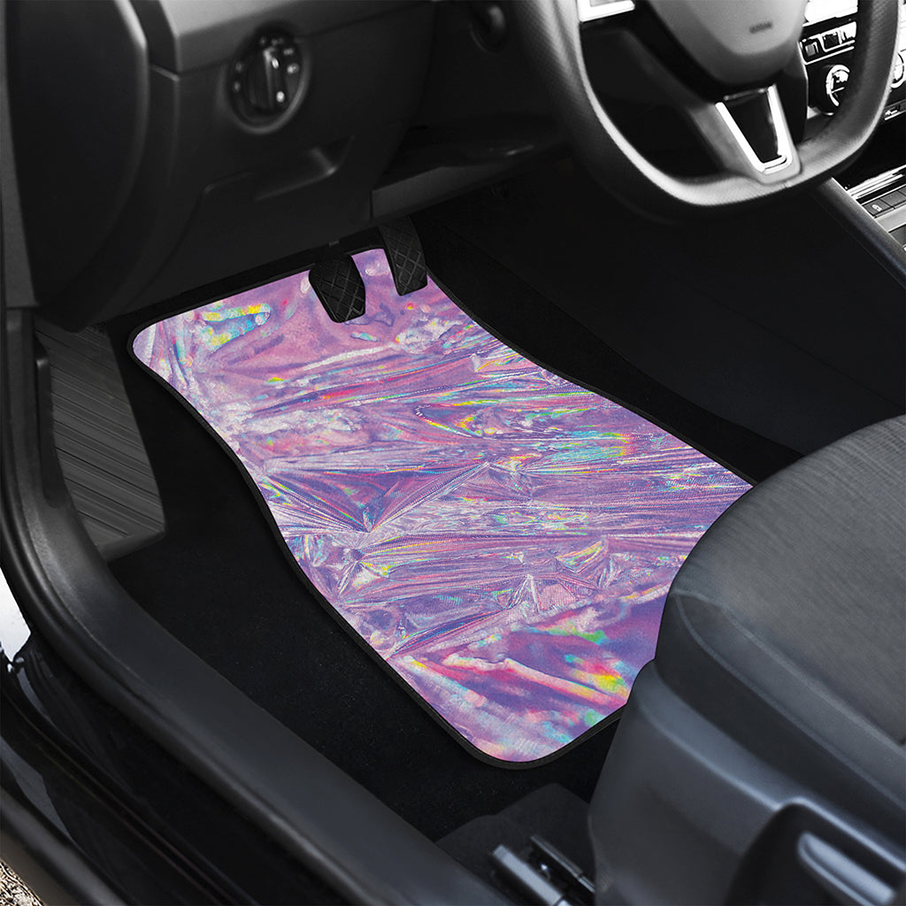 Purple Holographic Print Front and Back Car Floor Mats
