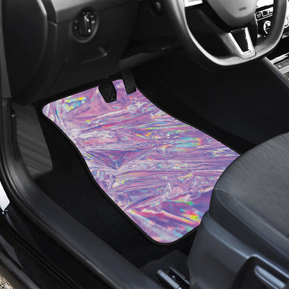 Purple Holographic Print Front and Back Car Floor Mats