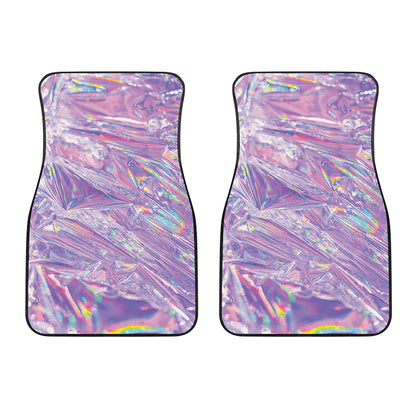 Purple Holographic Print Front Car Floor Mats