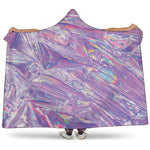 Purple Holographic Print Hooded Blanket