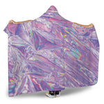 Purple Holographic Print Hooded Blanket