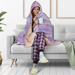 Purple Holographic Print Hooded Blanket