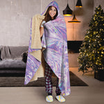 Purple Holographic Print Hooded Blanket