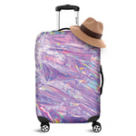 Purple Holographic Print Luggage Cover