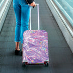 Purple Holographic Print Luggage Cover