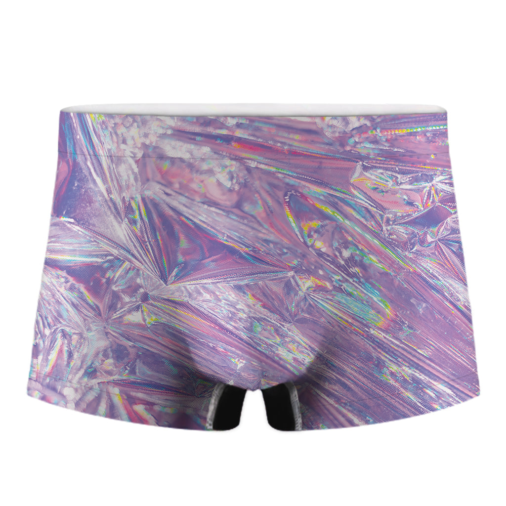 Purple Holographic Print Men's Boxer Briefs