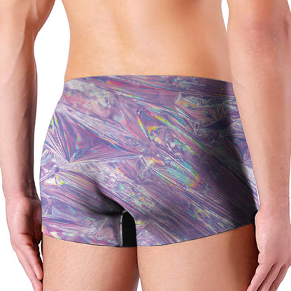Purple Holographic Print Men's Boxer Briefs