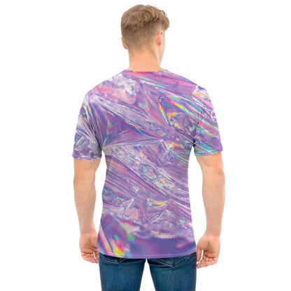 Purple Holographic Print Men's T-Shirt