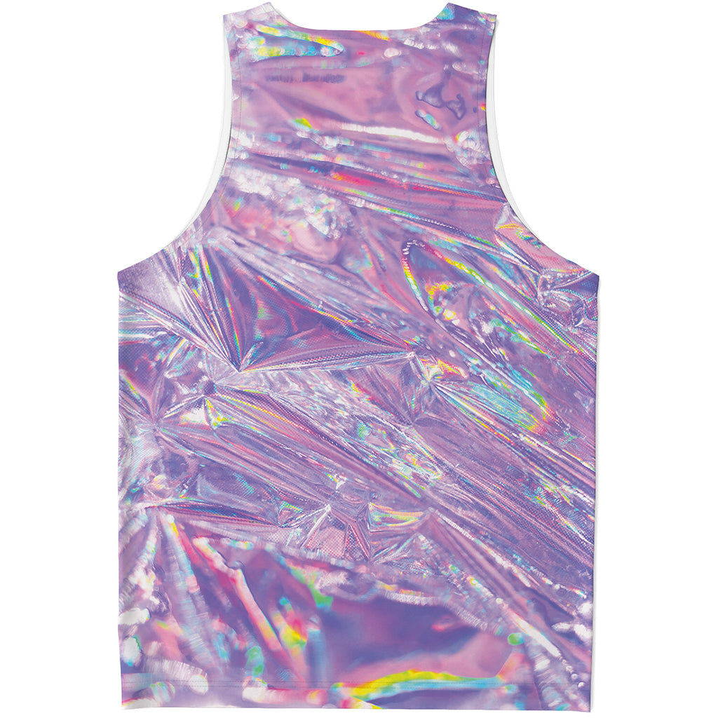 Purple Holographic Print Men's Tank Top