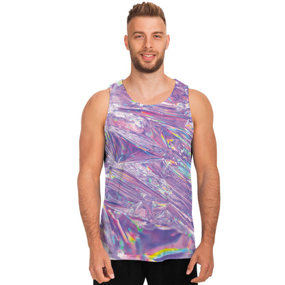 Purple Holographic Print Men's Tank Top