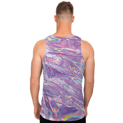 Purple Holographic Print Men's Tank Top
