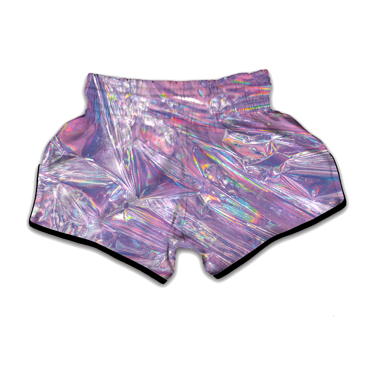 Purple Holographic Print Muay Thai Boxing Shorts