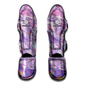 Purple Holographic Print Muay Thai Shin Guards