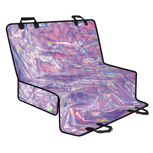 Purple Holographic Print Pet Car Back Seat Cover