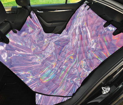 Purple Holographic Print Pet Car Back Seat Cover