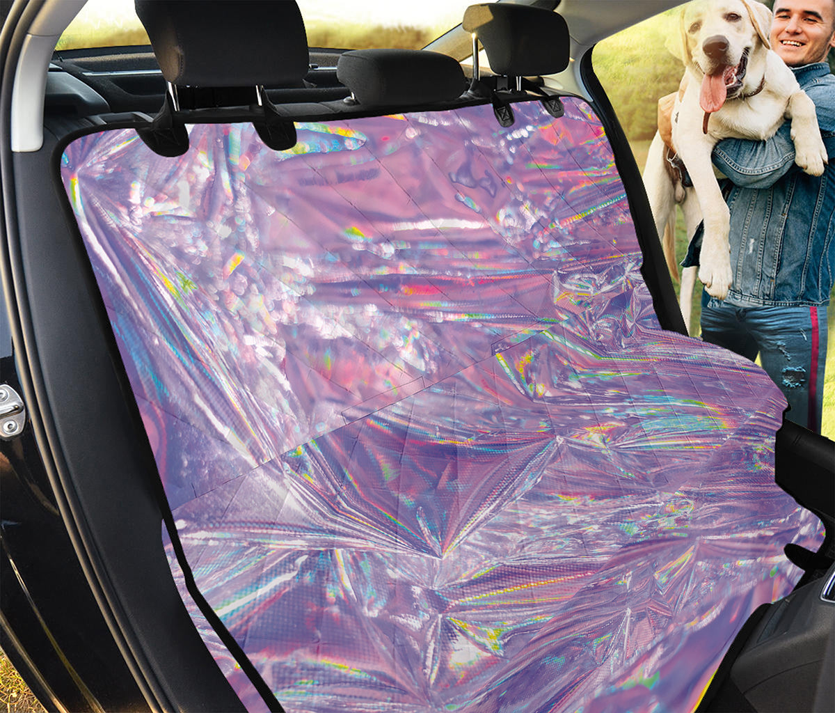 Purple Holographic Print Pet Car Back Seat Cover