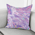 Purple Holographic Print Pillow Cover