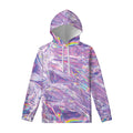 Purple Holographic Print Pullover Hoodie