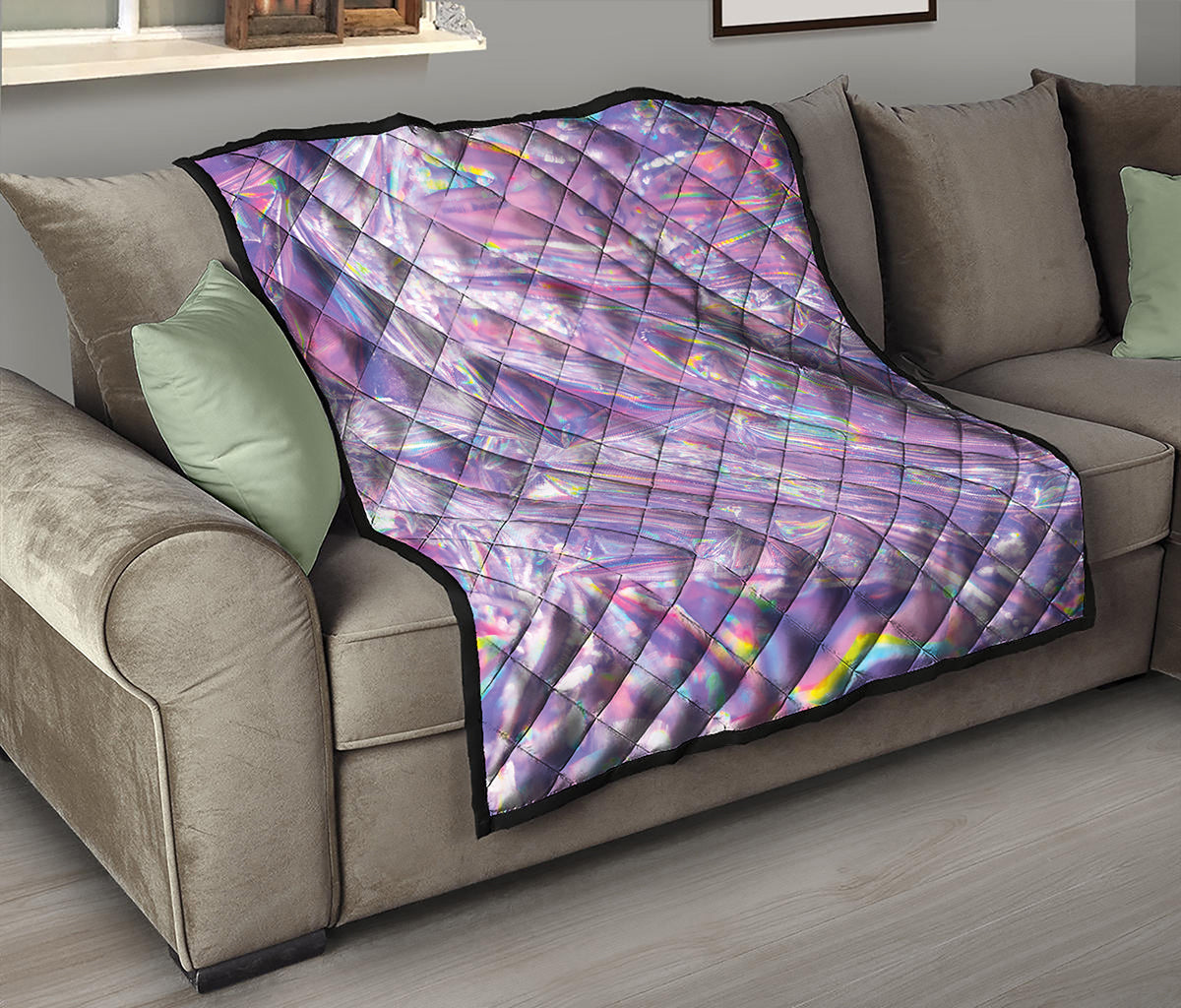 Purple Holographic Print Quilt