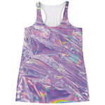 Purple Holographic Print Women's Racerback Tank Top