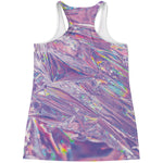 Purple Holographic Print Women's Racerback Tank Top