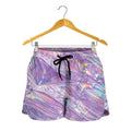 Purple Holographic Print Women's Shorts