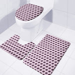 Purple Holy Bible Pattern Print 3 Piece Bath Mat Set