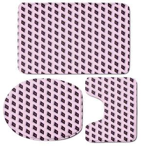 Purple Holy Bible Pattern Print 3 Piece Bath Mat Set