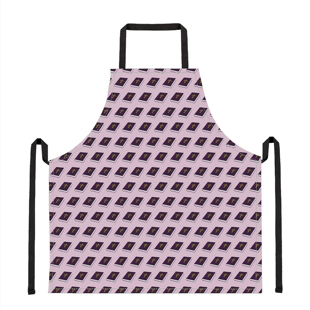 Purple Holy Bible Pattern Print Apron